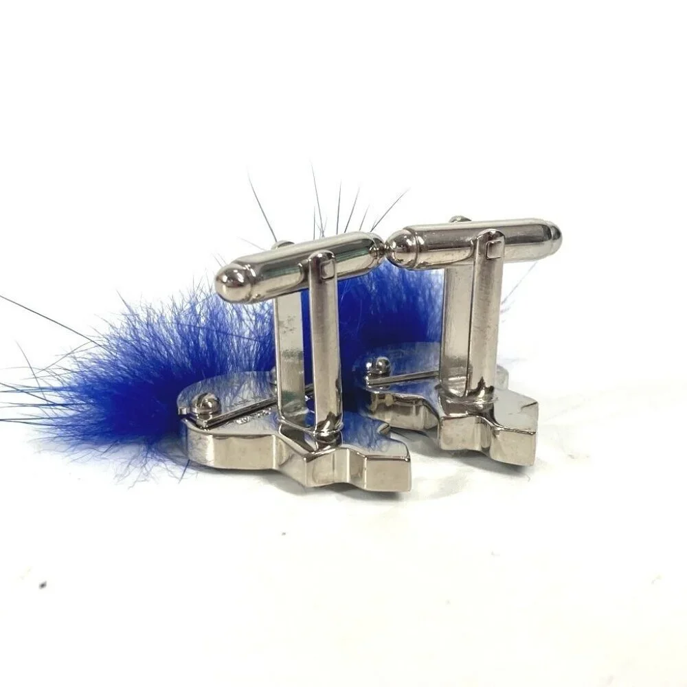 FENDI Karl Lagerfeld Accessories cuffs Metal blue/Silver